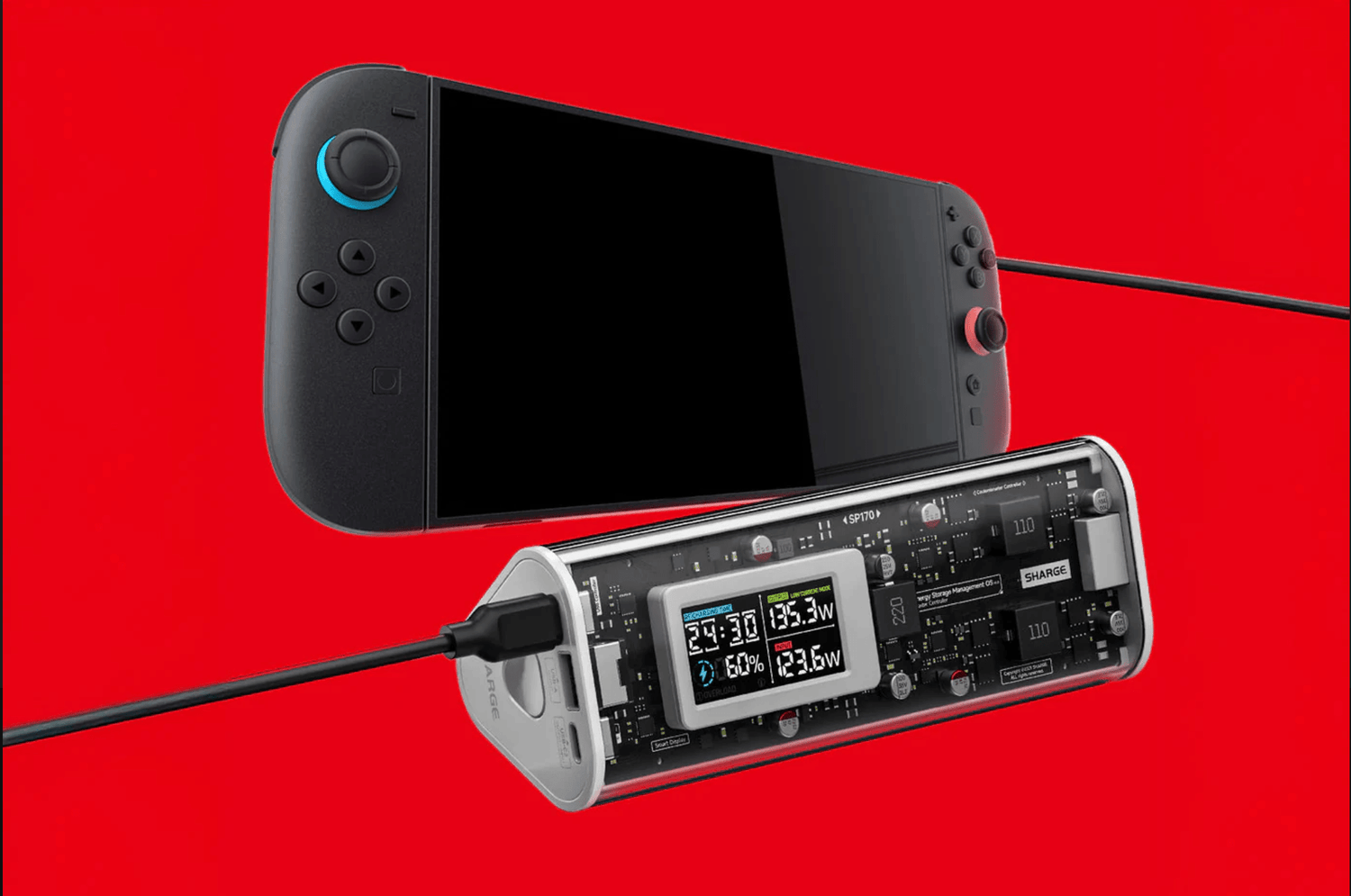 Sharge 170W ile Switch 2 Nasıl Şarj Edilir? - Şeffaf Powerbank için Tam Kılavuz. - Sharge Türkiye