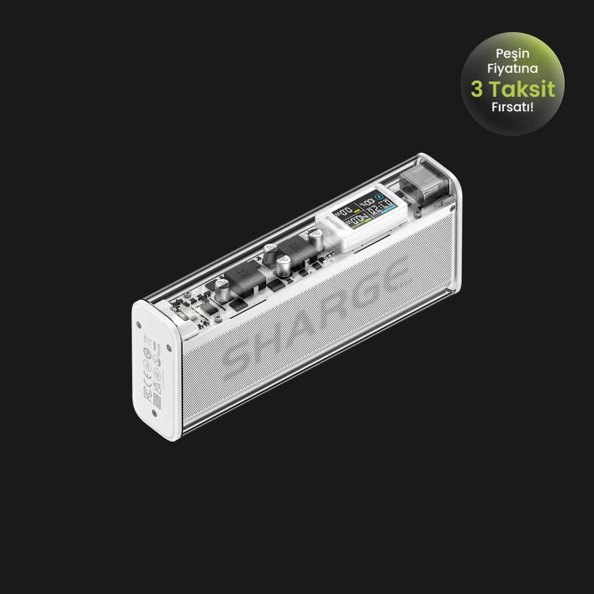 Sharge 140W - Yüksek Güçlü ve Şeffaf Tasarımlı Powerbank