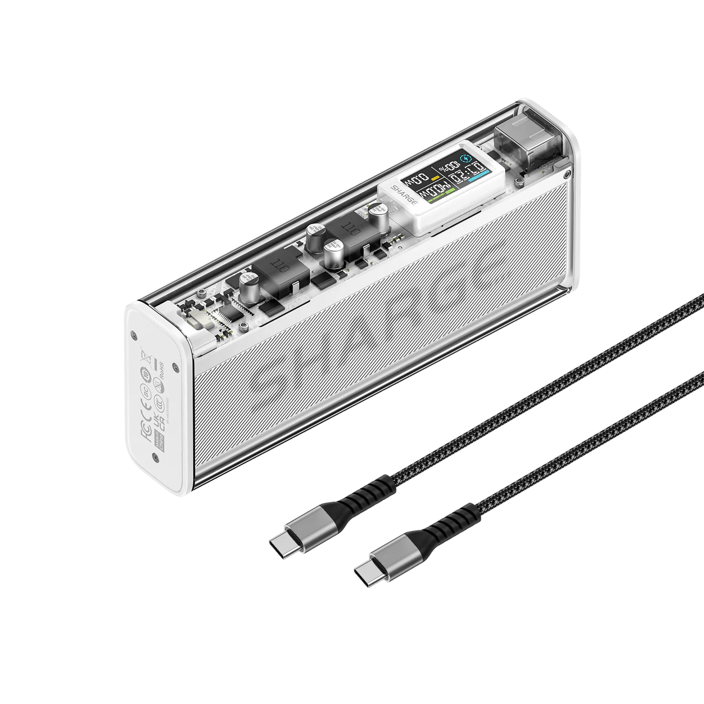 40W PD 3.1 destekli taşınabilir şeffaf powerbank