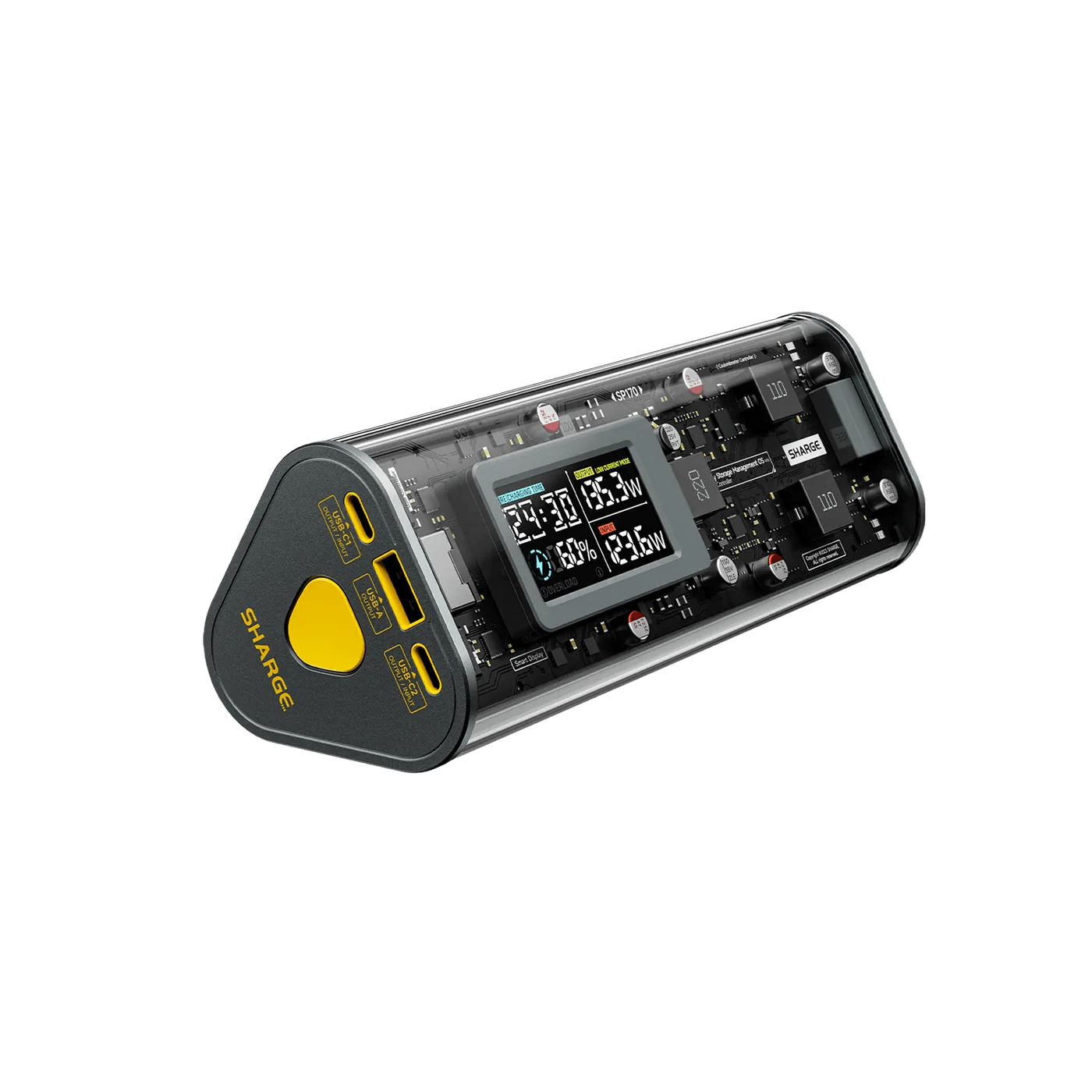 Akıllı ekranlı şeffaf powerbank MacBook uyumlu