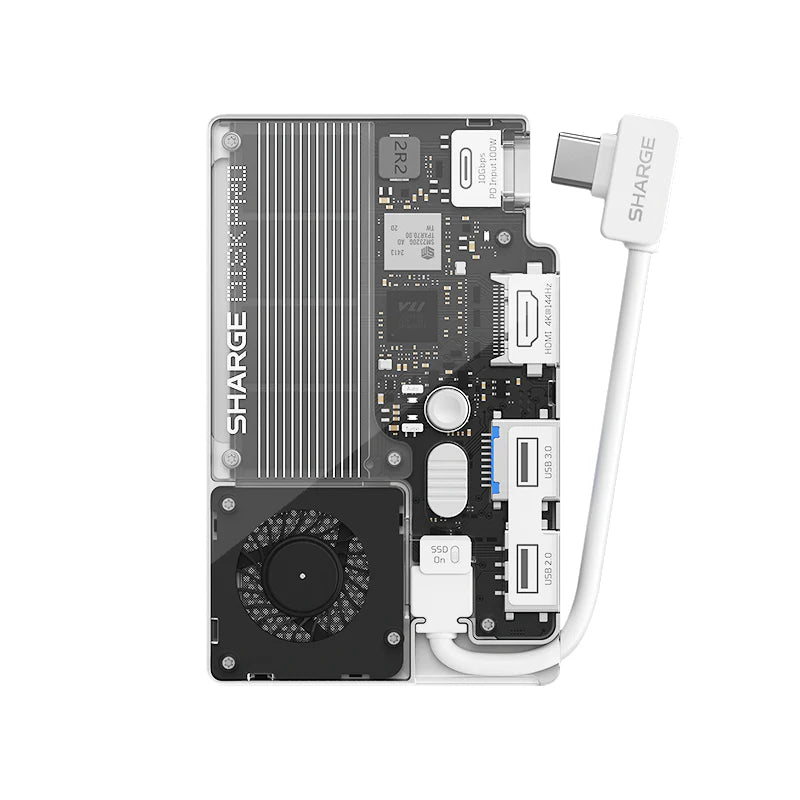 Sharge Disk Pro ( 5'i 1 arada, 10 Gbps, 4TB'a kadar, Aktif Soğutma)