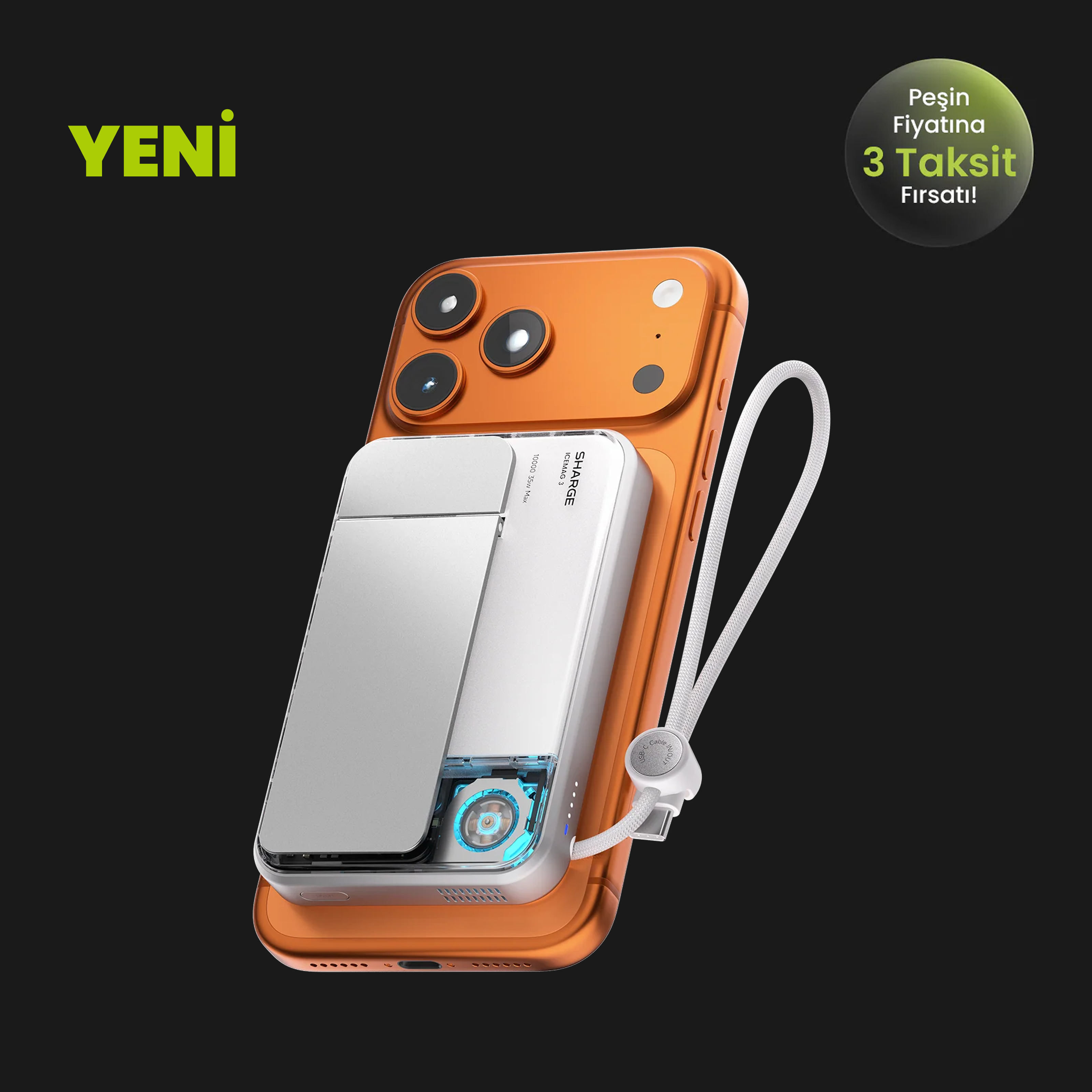 ICEMAG 3 - Magsafe Destekli Kablosuz Hızlı PowerBank