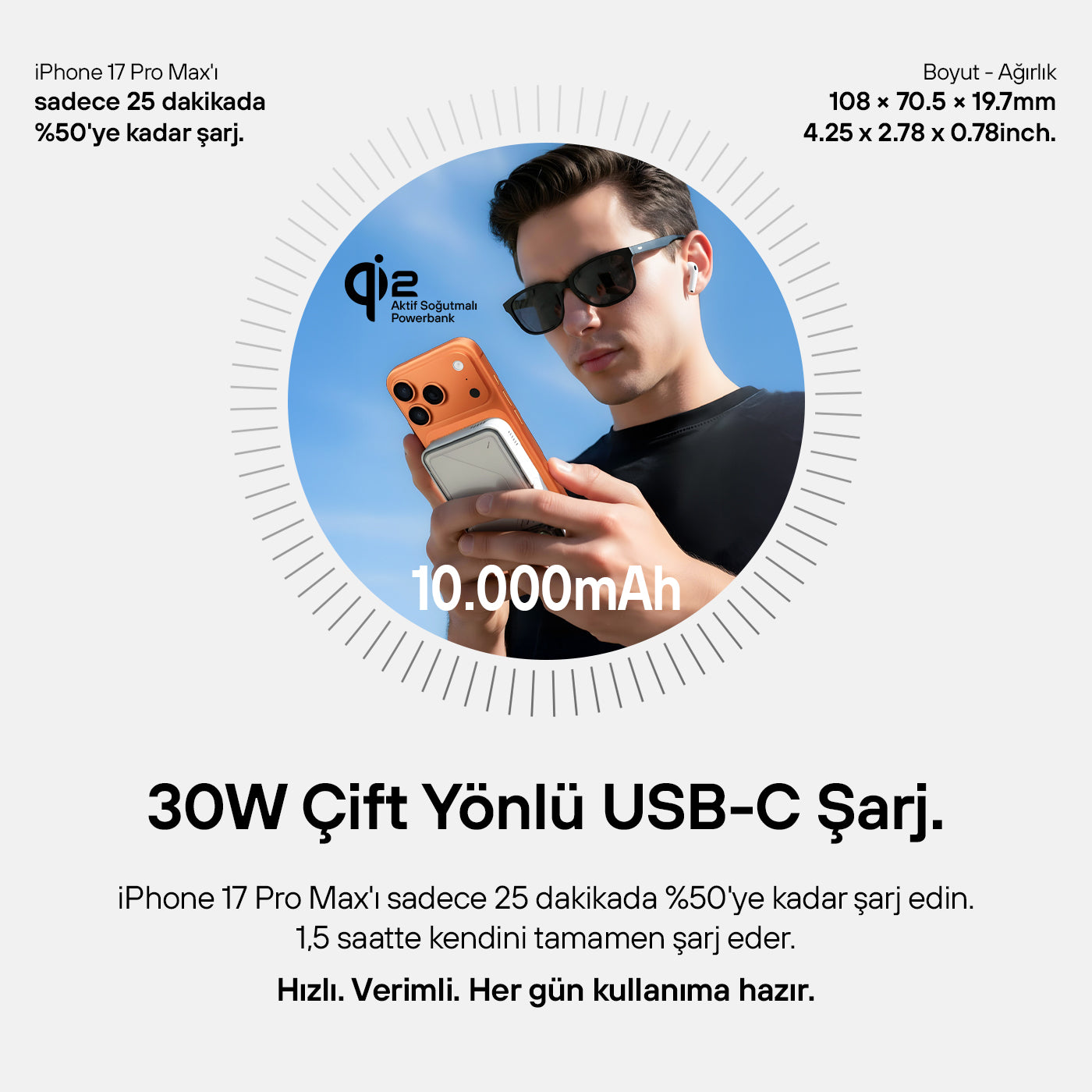 ICEMAG 2 - Magsafe Destekli Kablosuz Hızlı PowerBank