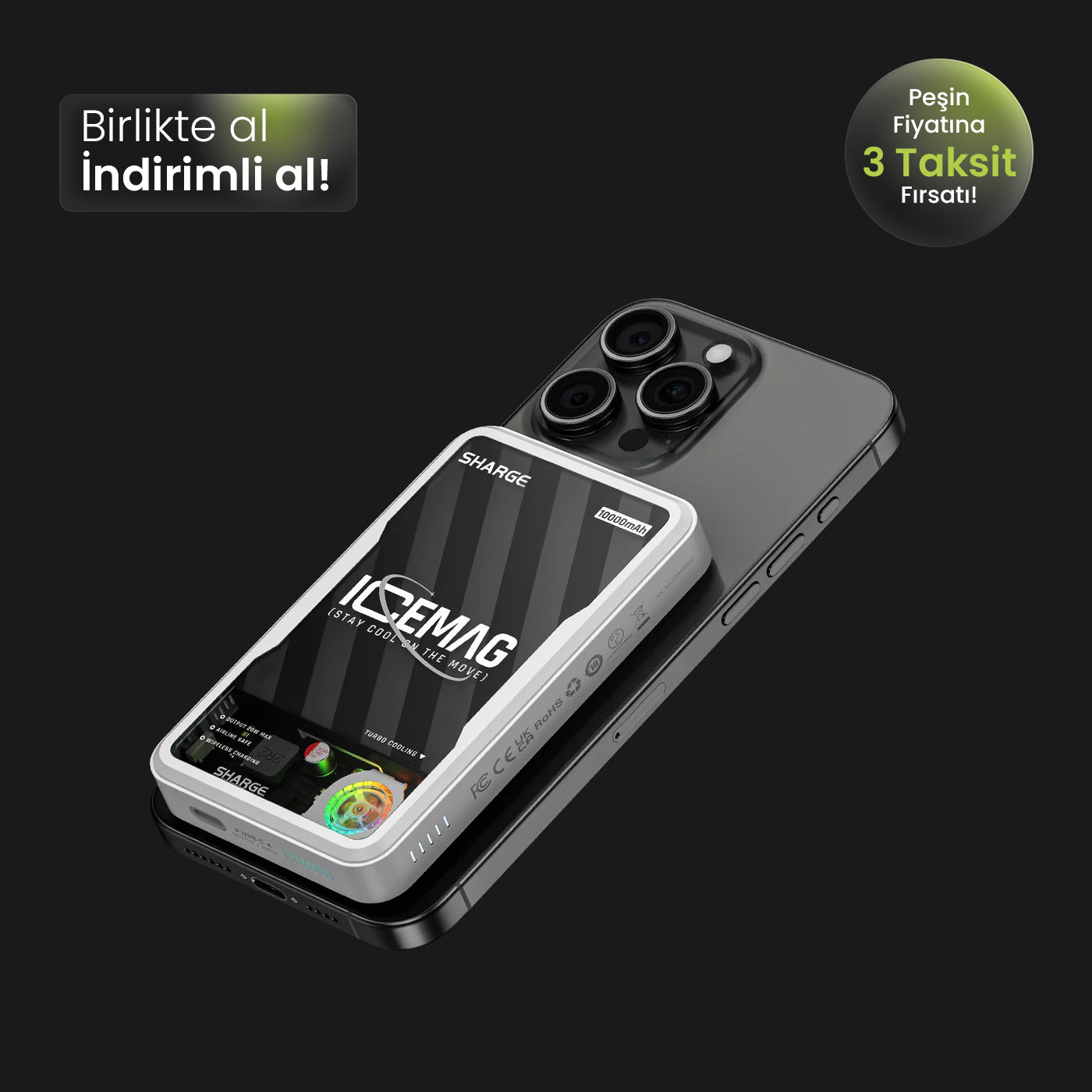 ICEMAG - Aktif Soğutmalı Manyetik Kablosuz PowerBank