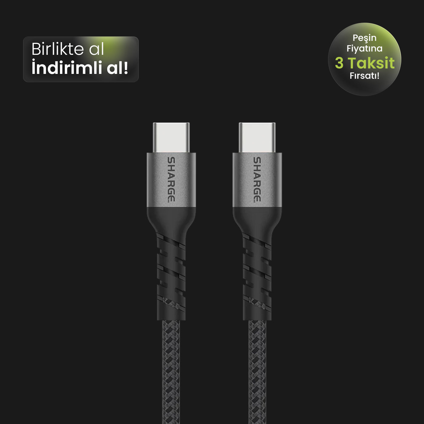 Örgülü USB-C to USB-C 240W Hızlı Şarj Kablosu