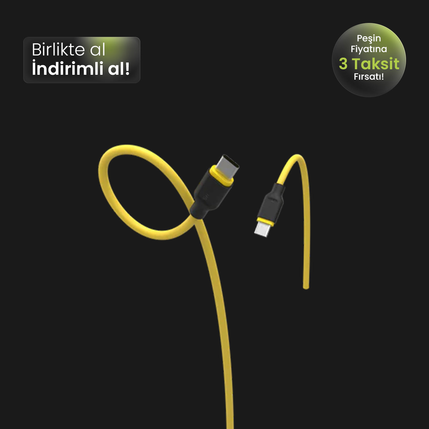 Phantom USB-C to USB-C 100W Ekstra Elastik Hızlı Şarj Kablosu