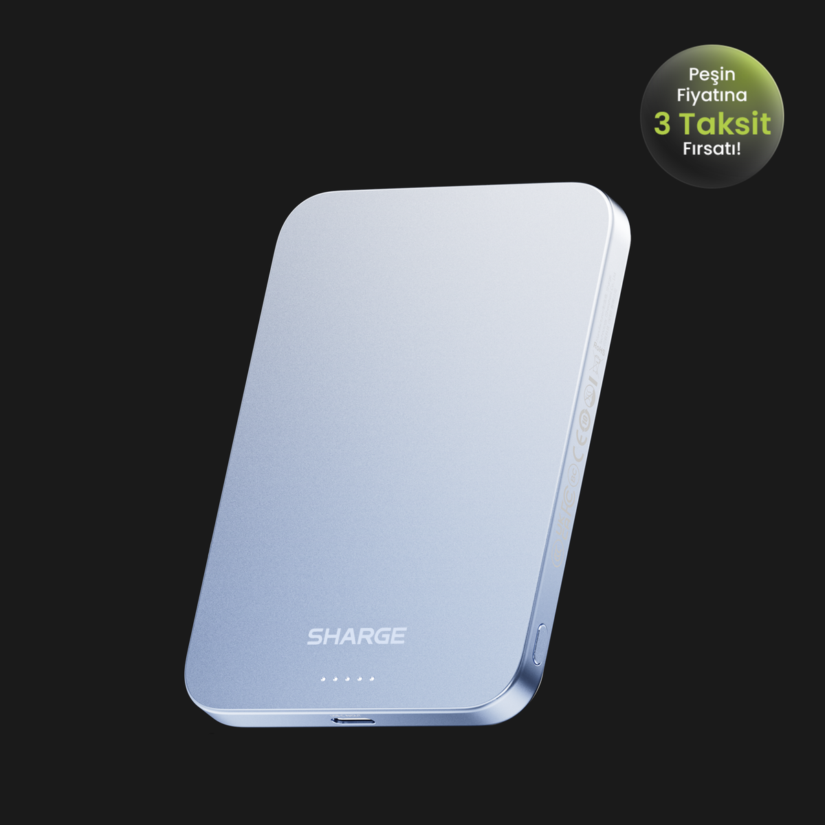 Sharge AeroMag - Qi2 Manyetik Ultra İnce Powerbank (5.000mAh / 10.000mAh)