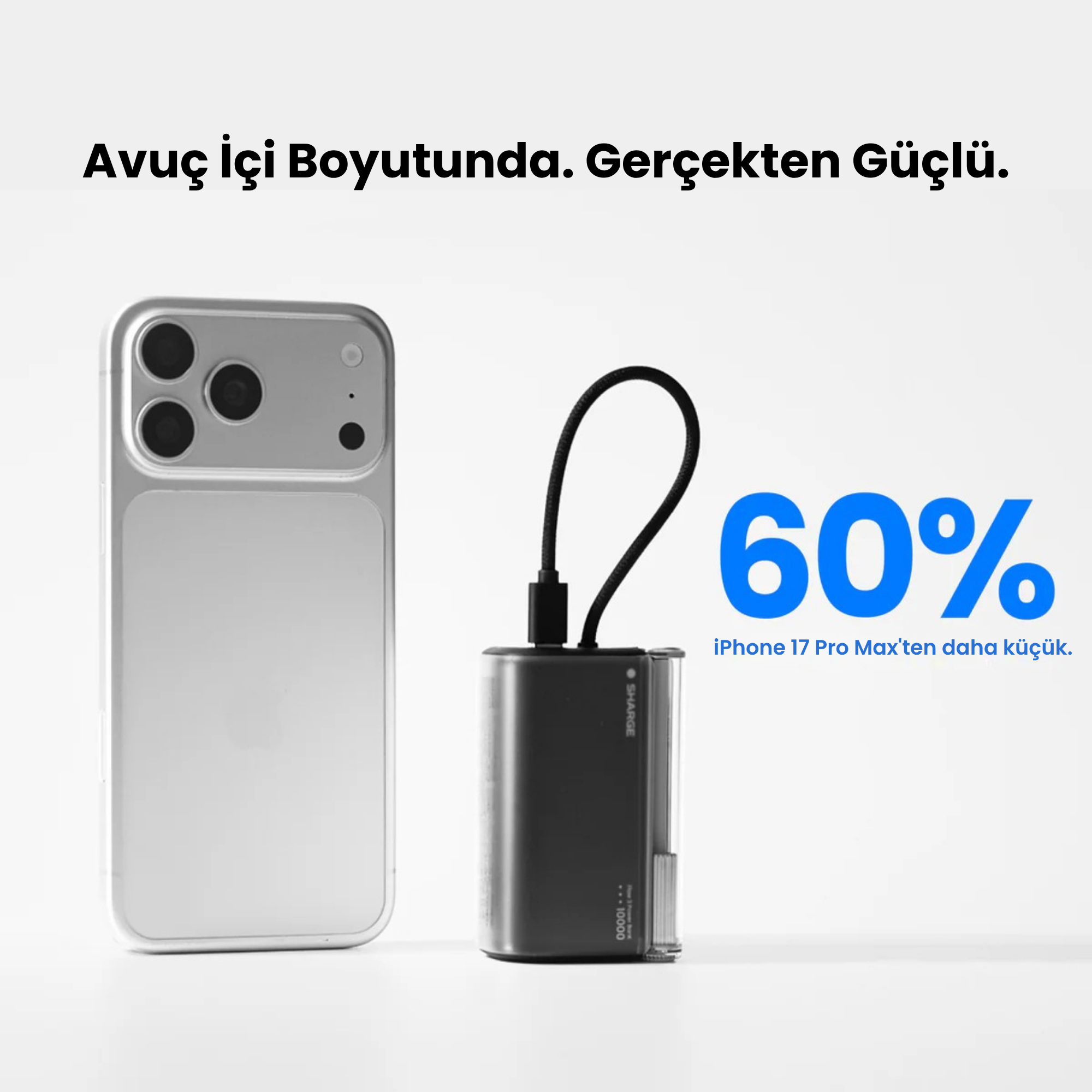 Flow 3 - Powerbank 10.000mAh 45W Dahili Kablolu