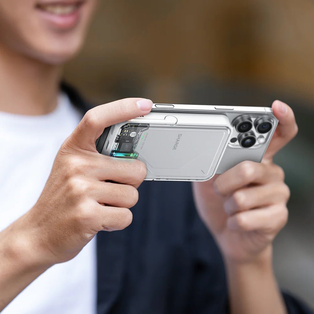 Kablosuz hızlı şarj destekli şeffaf powerbank modeli