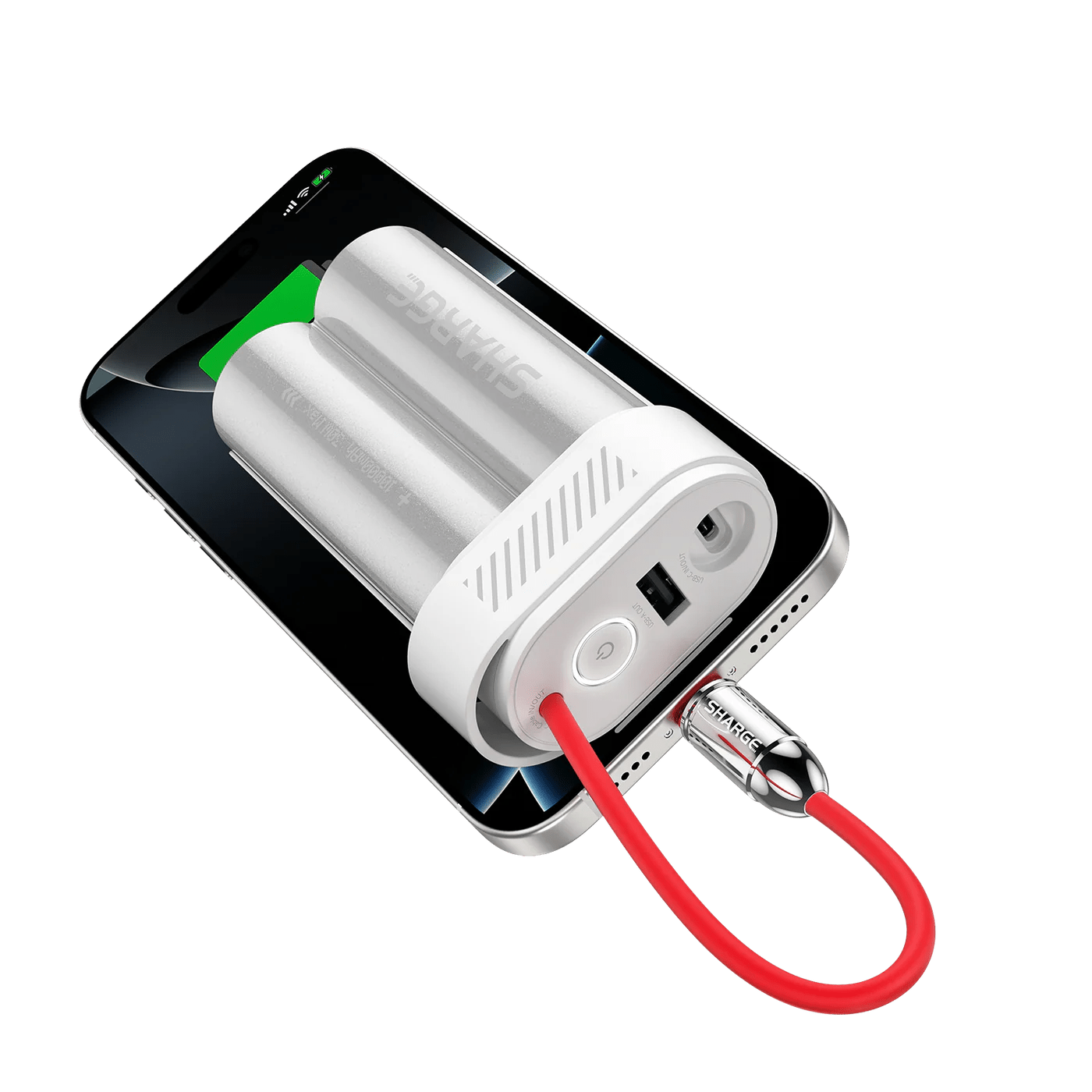 Entegre USB-C kablolu küçük boy powerbank