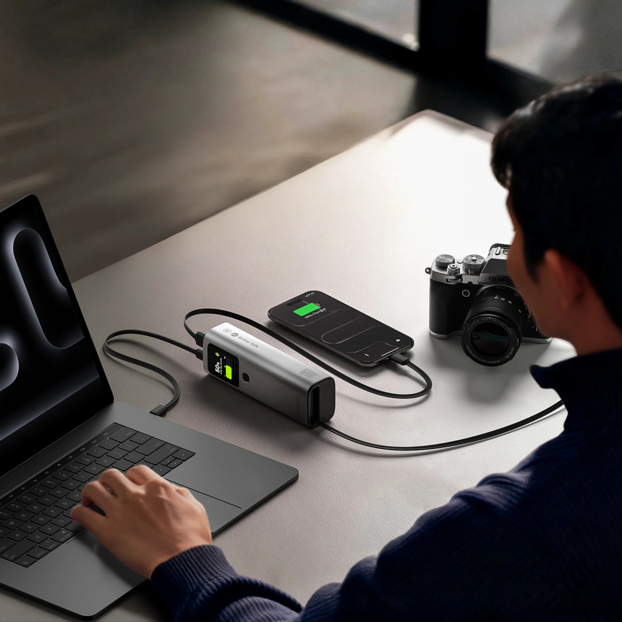 Retractable 165W - Geri Çekilebilir Kablolu Powerbank