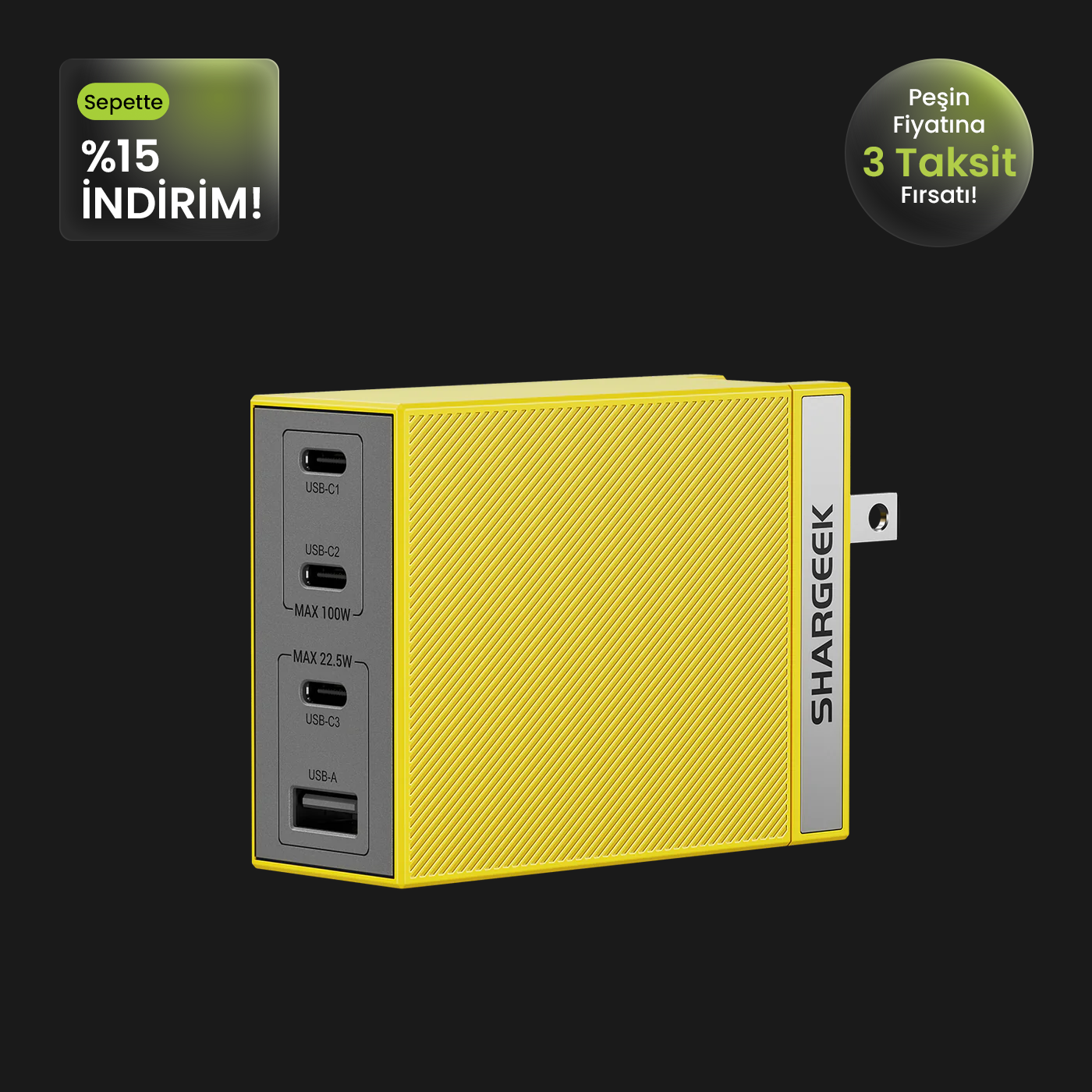 100W Pro USB-C GaN Hızlı Şarj Cihazı