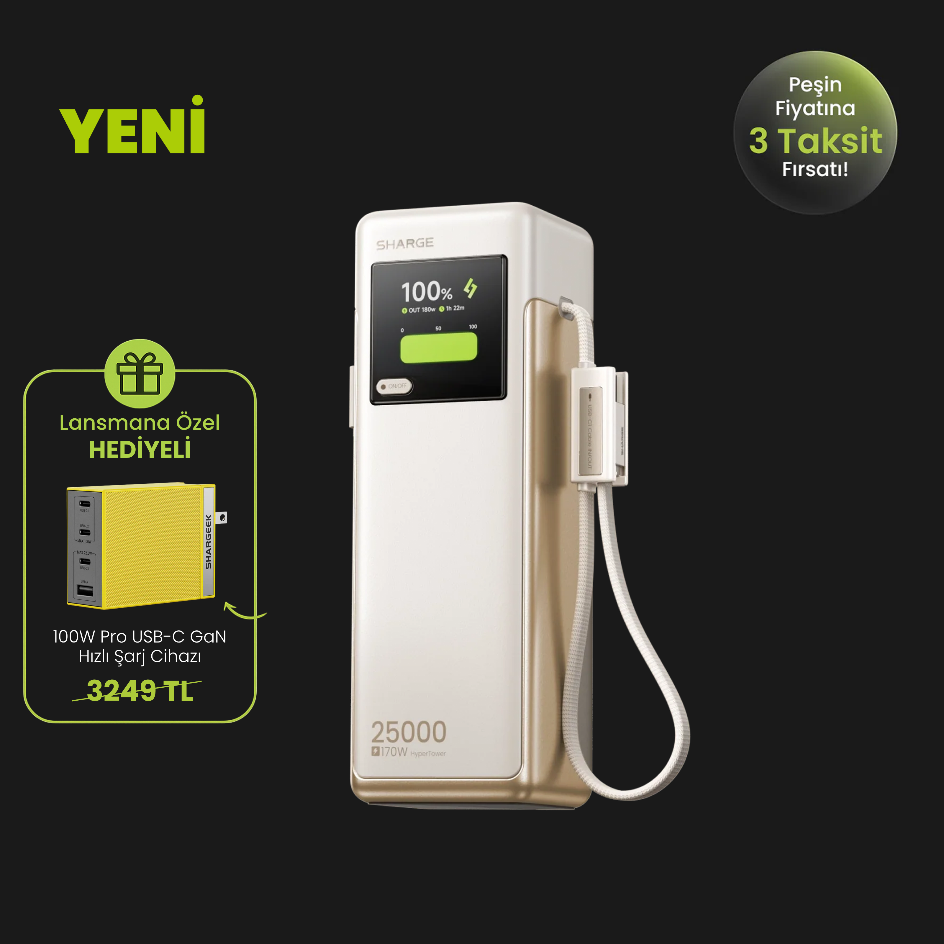 HyperTower 170W PowerBank ( 25.000mAh )