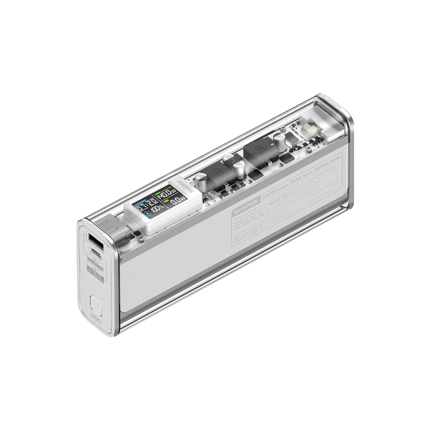 140W - Yüksek Güçlü ve Şeffaf Tasarımlı Powerbank