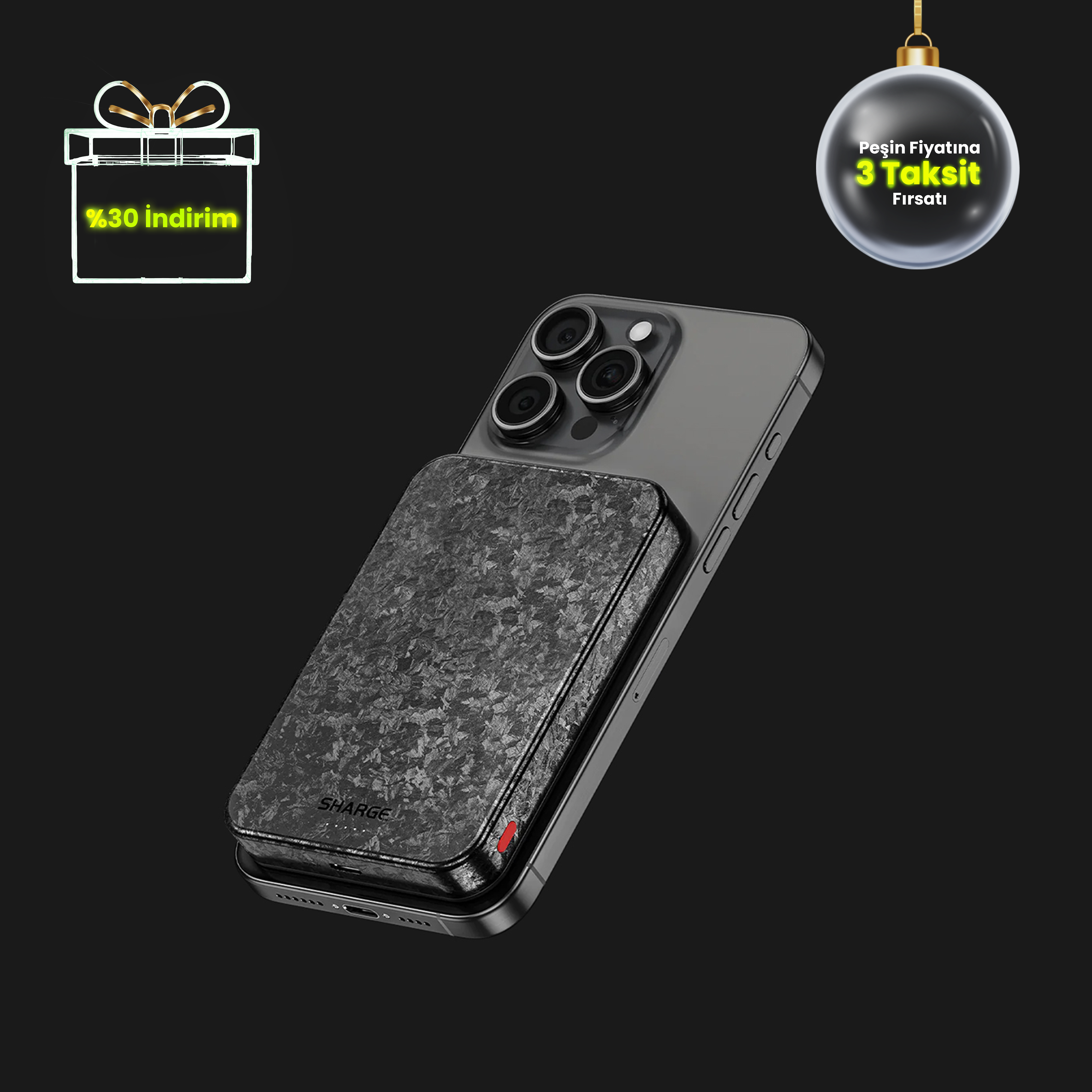 CarbonMag 10,000mAh Magsafe Destekli PowerBank