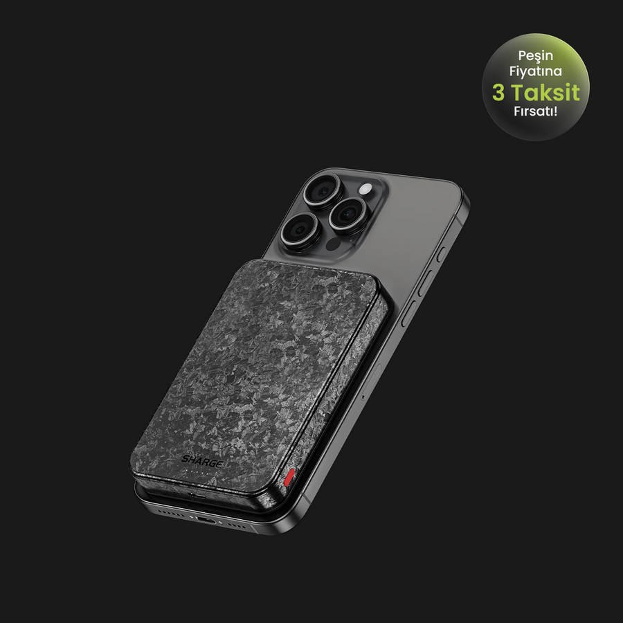 Sharge CarbonMag 10,000mAh Magsafe Destekli PowerBank