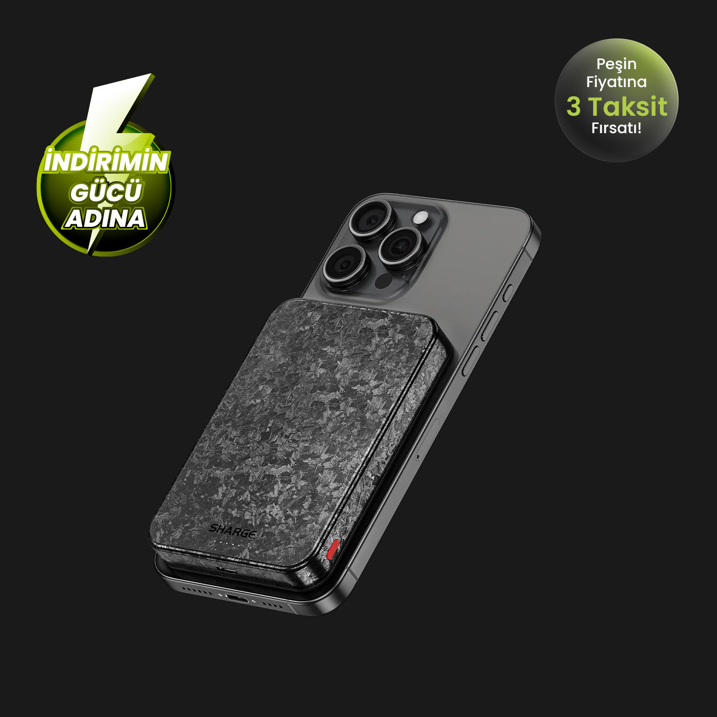 CarbonMag 10,000mAh Magsafe Destekli PowerBank