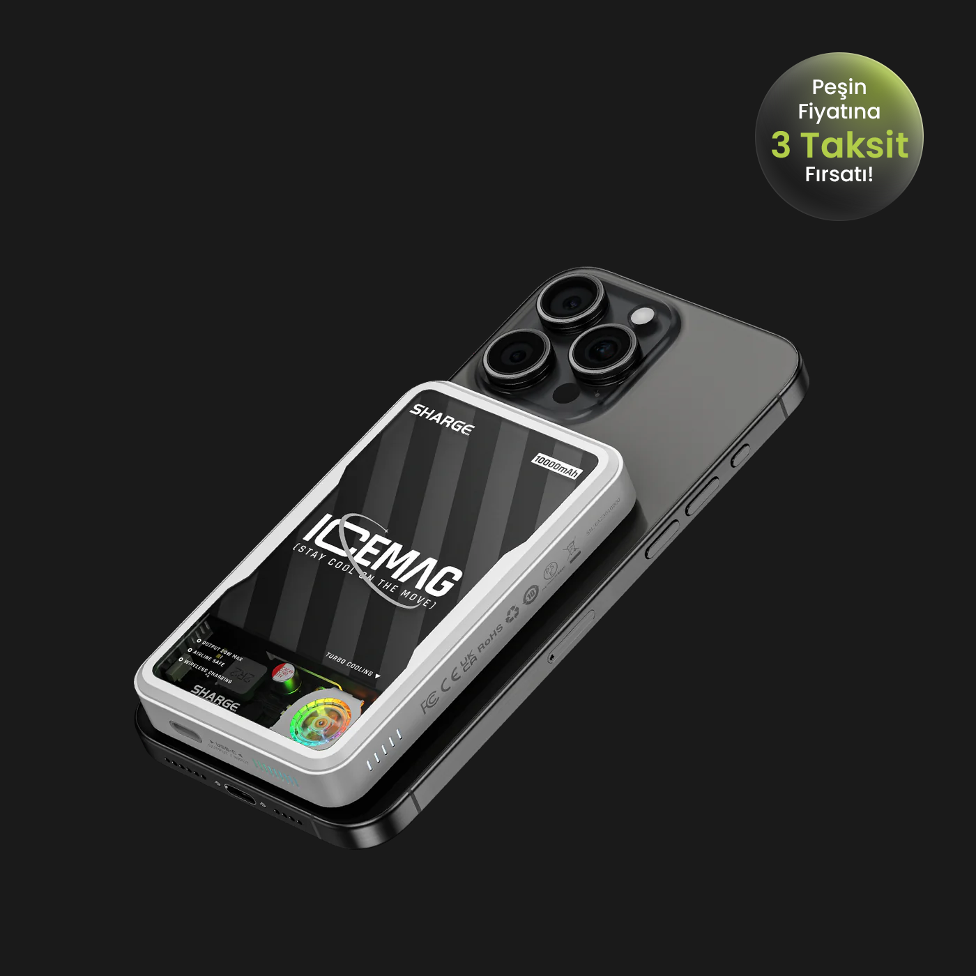 ICEMAG - Aktif Soğutmalı Manyetik Kablosuz PowerBank