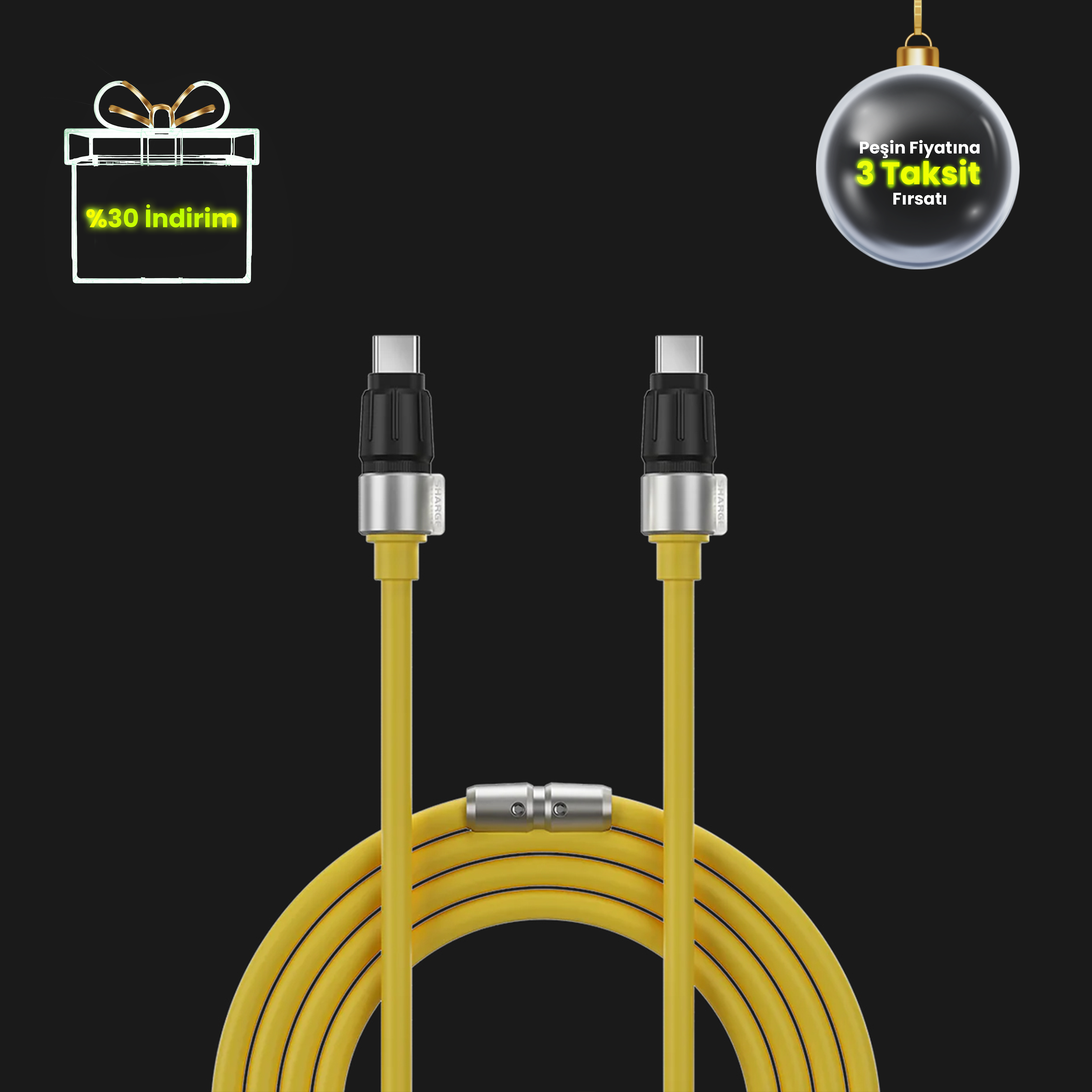 Phantom USB-C to USB-C 240W Hızlı Şarj Kablosu