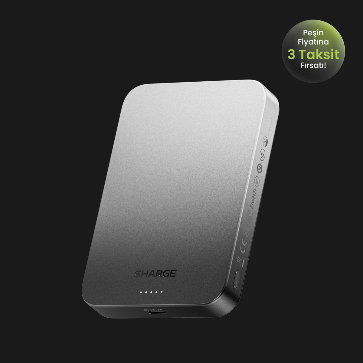 Sharge AeroMag - Qi2 Manyetik Ultra İnce Powerbank (5.000mAh / 10.000mAh)