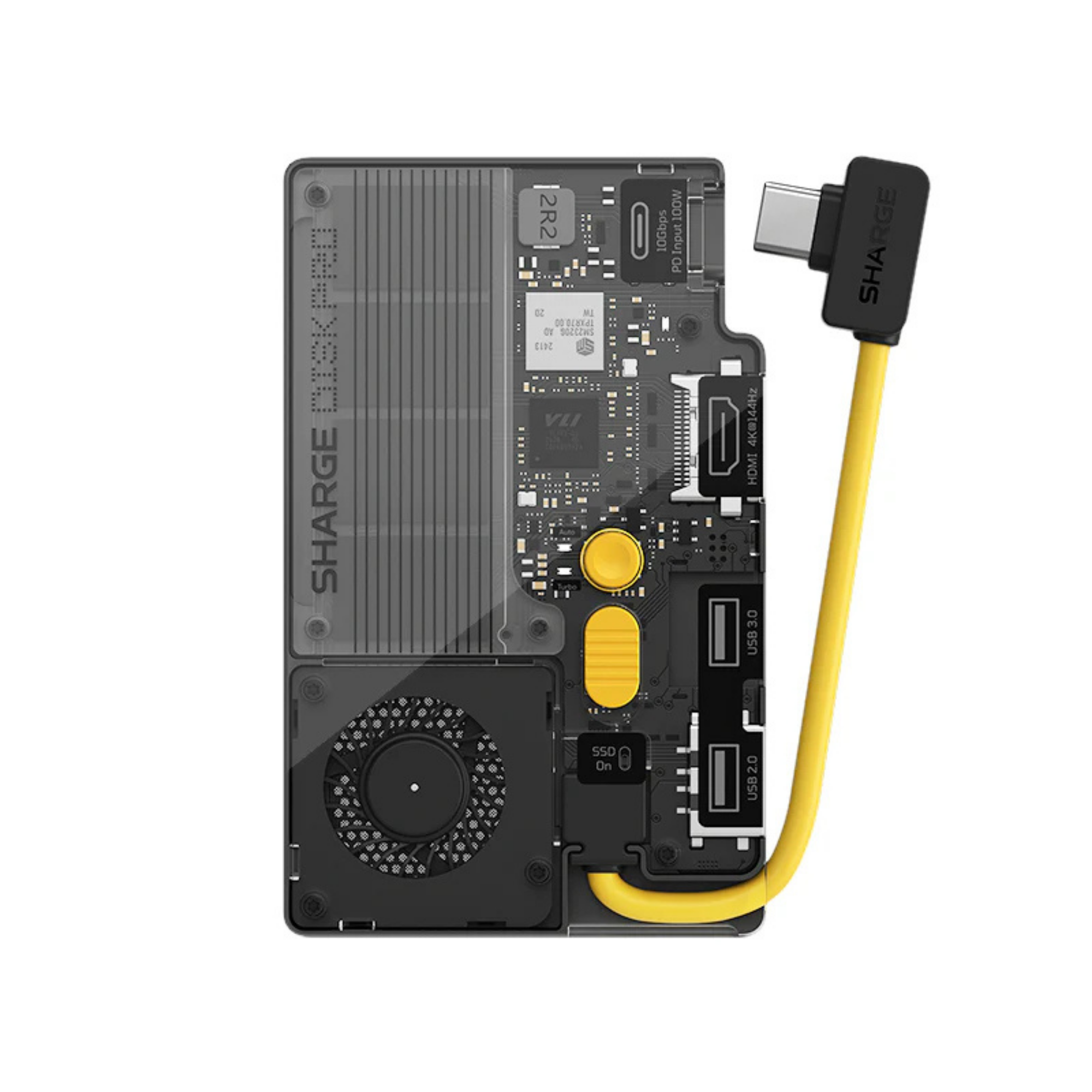 Sharge Disk Pro ( 5'i 1 arada, 10 Gbps, 4TB'a kadar, Aktif Soğutma)