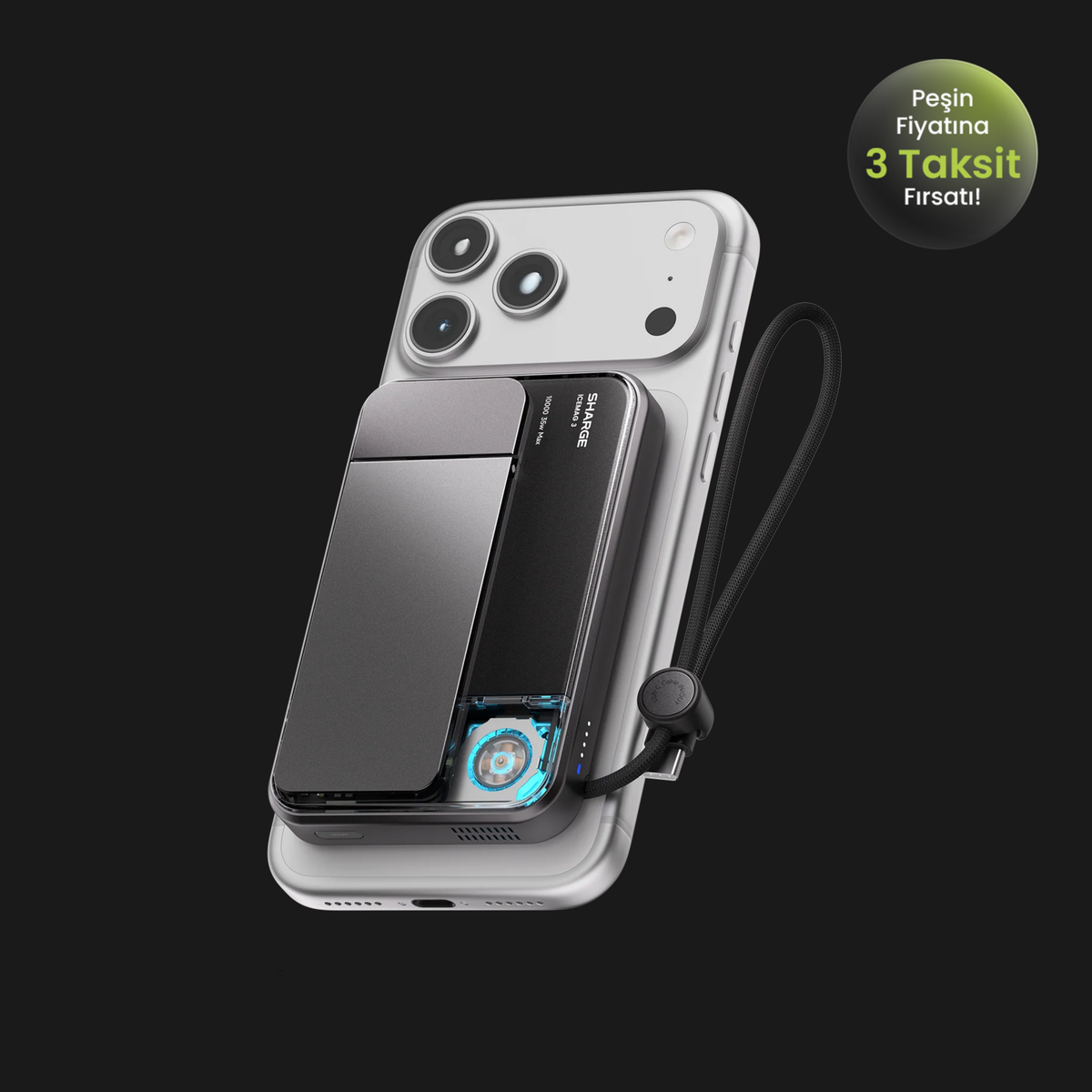 Sharge ICEMAG 3 - Magsafe Destekli Kablosuz Hızlı PowerBank