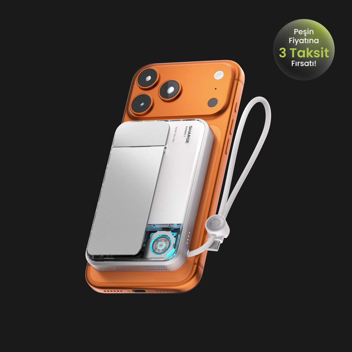 Sharge ICEMAG 3 - Magsafe Destekli Kablosuz Hızlı PowerBank