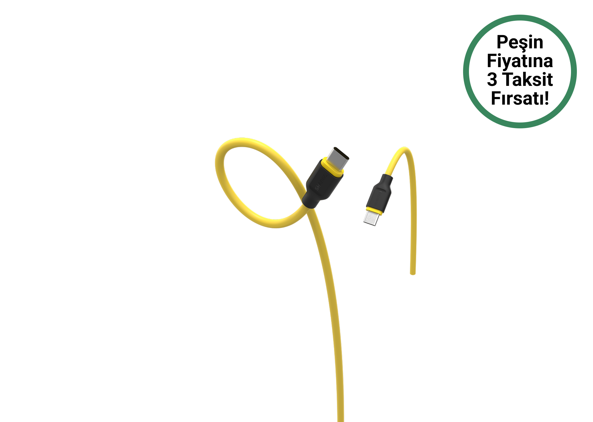 Phantom USB-C to USB-C 100W Ekstra Elastik Hızlı Şarj Kablosu