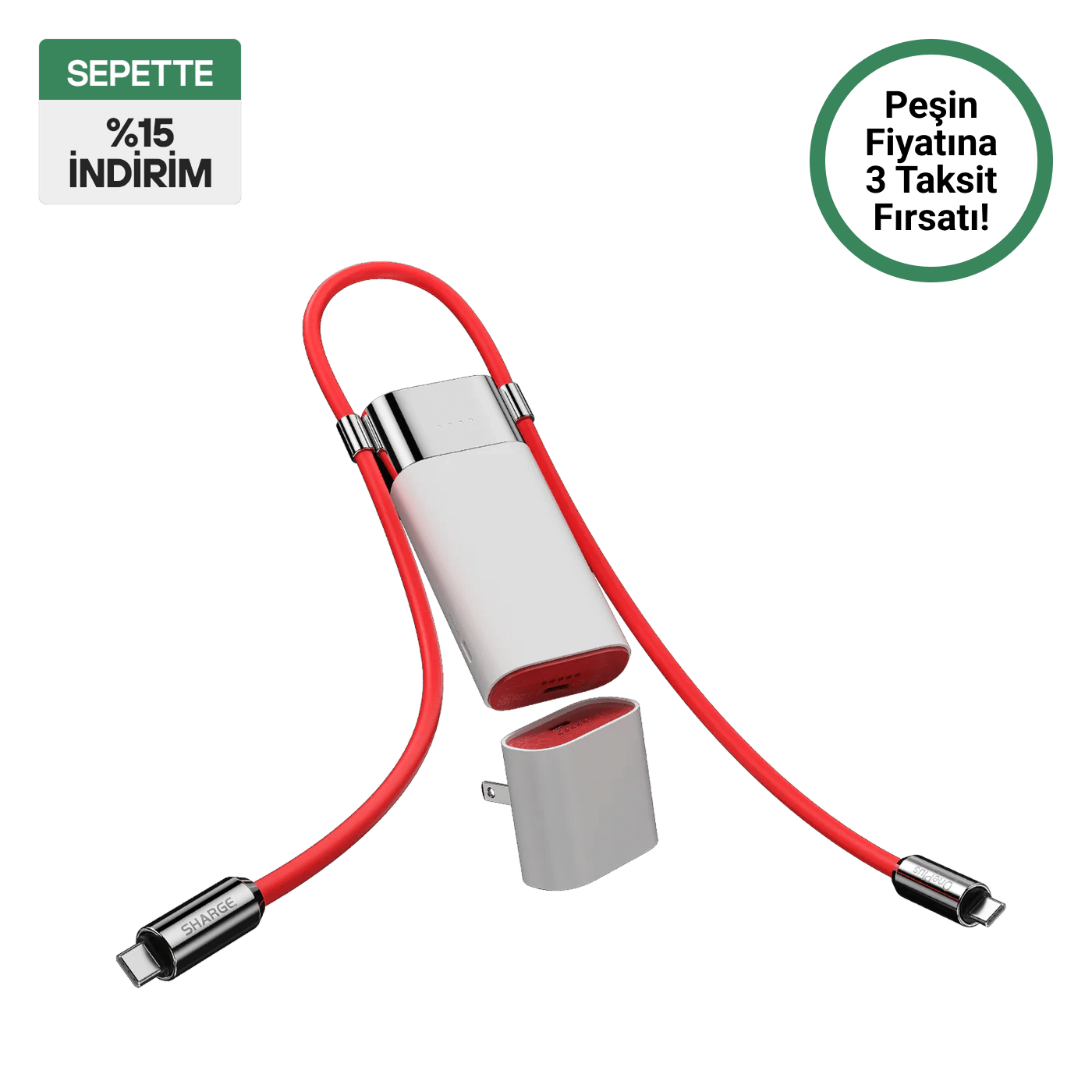 Sharge Pouch 3-ü-1 powerbank modüler tasarım