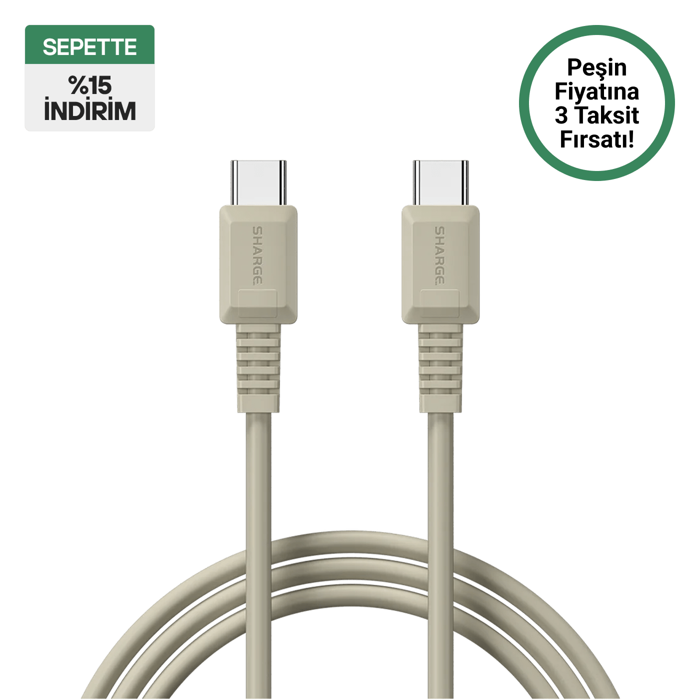 Retro USB - C to USB - C 100W Hızlı Şarj Kablosu - Sharge Türkiye
