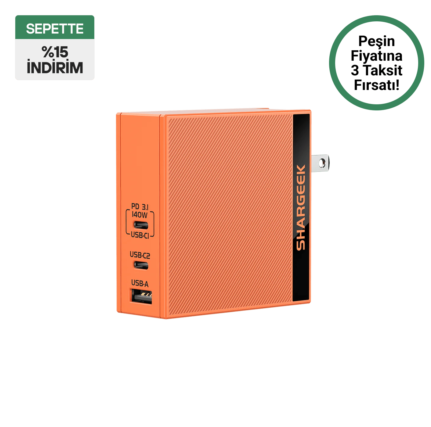 S140 - 140W PD3.1 GaN Hızlı Şarj Cihazı - Sharge Türkiye